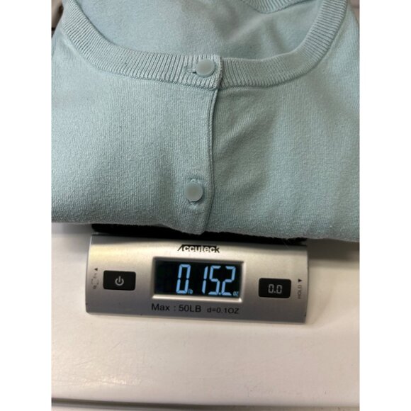 Talbots Woman Pima Cotton 1X Cardigan & Tank Set Light Blue - Picture 7 of 14